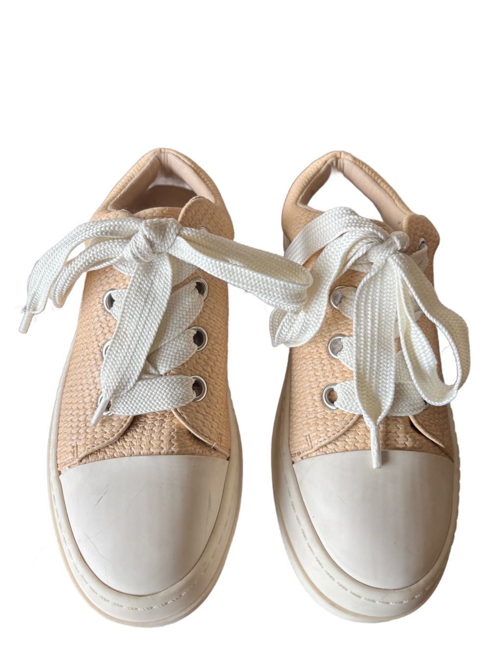 Cape Robbin Cream/Tan Low-Top Lace-Up Sneakers - Picture 3 of 5